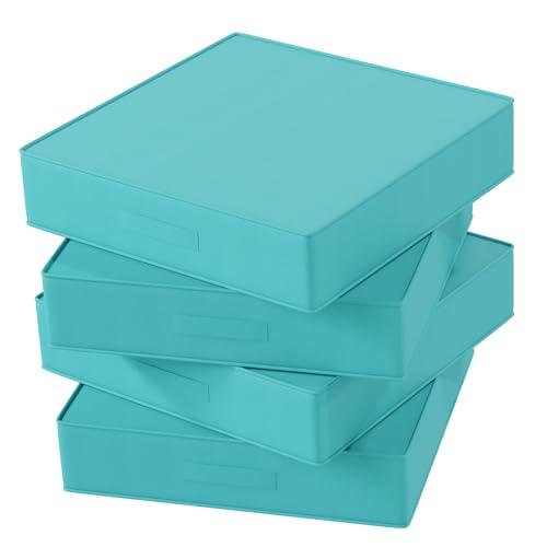AOFEITE Outdoor Olefin Chair Cushions 22"x22"x5" Set of 4 Waterproof Patio Seat Cushions for Patio Furniture with 4-Level Color Fastness Sofa Pads with Handle DIY Straps for Yard Garden, Turquoise