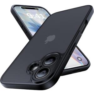 for iPhone 17 Case, [Ribbed Non-Slip Sides] [Military-Grade Drop Protection] [Full Camera Protection] Anti-Yellow Soft-Touch Shockproof Slim Phone Case for iPhone 17, Black