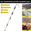 SISUPASSIE 24FT Reach Gutter Cleaning Tools from Ground, Telescopic Rain Gutter Cleaners Tool with Quick Connect Adapter and Heavy Duty Wand