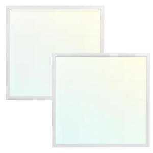 2x2 FT LED Light Flat Panel, 20-40W, 5 Color Temperature Selectable 3K/3.5K/4K/5K/6.5K, Dimmable Recessed Drop Ceiling Lights, 5000 Lumens, Lay in Fixture for Office, 120-277V, UL DLC(2 Pack)