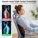 3 in 1 Lumbar Massage Pillow with Heat, Deep Kneading Back Massager for Pain Relief, Ergonomic Lumbar Support Cushion
