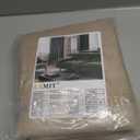 LAMIT 102 Inch Length Light Filtering Sheer Linen Curtains, Linen Textured Semi Sheer Back Tab and Rod Pocket Natural Boho Drapes for Living Room/Farmhouse, 2 Panels, Brown, 52 x 102 Inch