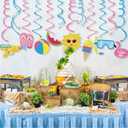 2 x Pool Party Decorations,Summer Decor,Pool Hanging Swirl Decorations,Themed Birthday Party,Ceiling Decorations for Home,Classroom,Office(30ct