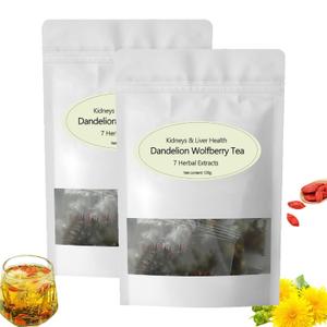 Chicory 6 and Herbal Tea, Dandelion Goji Berry Tea, 12PCS Herbal Blend Teabags, Seven Natural Herbal Ingredients, Liver & Kidney Cleanse Detox BBD:03-11-26
