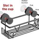 KEGII Shower Caddy Suction Cup – Removable Suction Bathroom Organizers Shelf with Soap Holder, Razor Holder & Hooks, Rustproof Shower Storage for Renters, No Drilling Black Bathroom Storage Basket