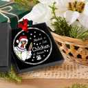 JOETMAE Funny Christmas Ornament - Chicken Ornament for Christmas Tree Rooster Holiday Xmas Decoration - Farmhouse Gift for Poultry Lovers
