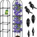 Fabulas Garden Obelisk Trellis for Climbing Plants Outdoor, 6 Ft Rustproof Plastic Coated Metal Vine Plant Trellis Support for Pots, Wisteria, Morning Glory, Clematis, Jasmine, Rose, Tomato, 2 Pack