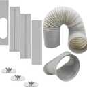 Portable Air Conditioner Window Vent Kit with 5.1 Exhaust Hose 6 Piece Window Seal for Portable Air Conditioner A/C Unit Universal for Sliding Horizontal or Vertical Windows