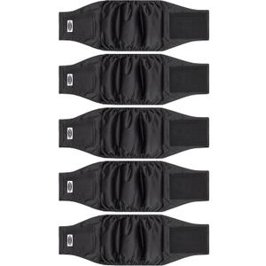 Tuiskusa Male Dog Diapers, High Absorbing Dog Belly Bands for Male Dogs, Washable Reusable Dog Male Wraps(5 Pack) Black, Small