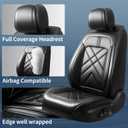Rogue Seat Covers Custom Fit for Nissan Rogue 2014-2025 2026, Full Coverage Leather Waterproof Breathable Seat Covers, Automotive Seat Protectors, Airbag Compatible(Full Set Seats, Black)