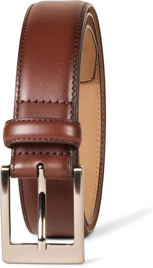 Amazon Essentials Men's Leather Belt, Classic Style
