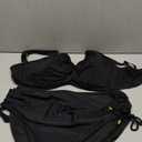 Blooming Jelly Womens High Waisted Bikini Sets Drawstring Tummy Control Swimsuits Crisscross Tie Back Bathing Suit (XX-Large, Black)