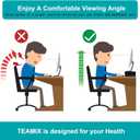 TEAMIX 20 Inch Wood Monitor Stand Riser, Wooden Desktop Stand for PC/TV/Laptop/Printer, Cozy Monitor Riser with Storage, Computer Stand Space-Saving