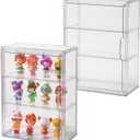Clear Display Case for Figures with Magnetic Door, Acrylic Display Cases for Collectibles, 3Tiers Acrylic Storage Organizers Box, Desktop or Wall-Mounted Showcase for Collectibles Action Figure (1)