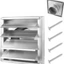 [Upgraded] AMI PARTS 4 Inch Stainless Steel Louvered Dryer Vent Cover Outside with Metal Mesh Screen and 4 Screws,7"x7" Metal Dryer Vent Cover for 4" Vent Duct Opening