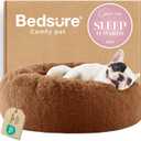 Bedsure Calming Dog Bed for Small Dogs - Donut Washable Small Pet Bed, 23 inches Anti-Slip Round Fluffy Plush Faux Fur Large Cat Bed, Fits up to 25 lbs Pets, Copper
