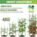 EWPJDK 6-Pack Tomato Cage for Garden Plant Support 48 INCH Garden Stakes Adjustable Tomato Cage for Climbing Plants Pots Vegetables Flowers Fruits (6, 48 Inches)