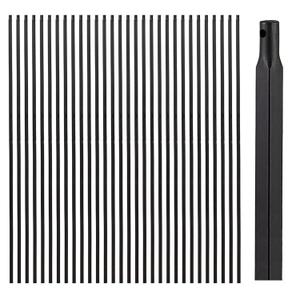 1/2 inch Wrought Iron Balusters Square 1/2" x 44" Hollow Plain Bar Balusters for Staircase Interior Satin Black Metal Railing Iron Spindles for Indoor Stairs (30)