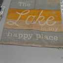 TRENDIN The Lake is My Happy Place Pillow Covers 18x18 Inch Farmhouse Lake Decoration for Home Decorative Pillow Cover for Couch Square PL1023TR (Yellow)