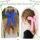 20pcs Collegiate Style Cheer Bows for Girls, Long Tail Skinny Cheer Bow Ponytail Holder Handmade Bows for Girls Teens Softball Cheerleader Sports (Gold)