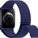 Magnetic Silicone Sport Bands Compatible with Apple Watch Band 40mm 38mm 41mm 42mm 44mm 45mm 46mm 49mm for Women Men, Soft Strap Loop Wristband for iWatch bands Series 11 10 9 8 7 6 5 4 3 2 1 SE Ultra