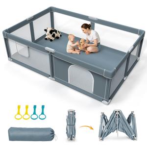 Foldable Baby Playpen - 74"50" Collapsible Playpen for Babies and Toddlers