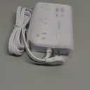 Flat Plug Power Strip Surge Protector, 5ft Ultra Thin Extension Cord with 4 USB Wall Charger(2 USB C Port), 6 Widely-Spaced Outlets Power Strip Compact for Travel, Office, Dorm Room Essentials (White)