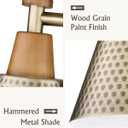 FEMILA Antique Gold Bathroom Vanity Light, 3-Lights Industrial Modern Wall Sconce Bathroom Lighting, Hammered Metal Shade Finish, 4FG59B-3W BG