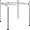 YSSOA 1-Tier Shelving Unit, 15" W x 13.8" D x 15" H Wire Metal Stackable Storage, Chrome