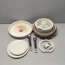 T-fal Ingenio Essentials Cookware Set with Detachable/Removable Handle 11 Piece, Granite Titanium Non Stick, Oven Broiler Safe 500F, Stackable, Pots and Pans Set, Frying Pans, Dishwasher Safe, Beige