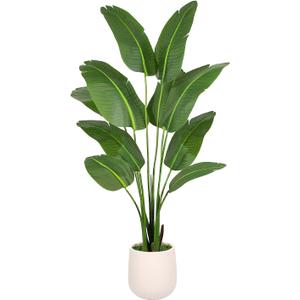 Bird of Paradise Artificial Plant, 5ft Tall Faux Plant Indoor with 10 Trunks, Large Fake Plants Perfect Indoor Artificial Tree for Home Living Room, Office Decor