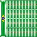 Foilswirl 100 Pcs Brazil Inflatable Cheer Sticks Brazilian Flag Thunder Boom Sticks Cheerleading Spirit Noise Makers for Football Games Sports Events Carnaval Parades Indoor Outdoor Party Supplies