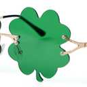 JOYIN St. Patricks Day Four Leaf Shamrock Sunglass, Metal Frame Shamrock Glasses Clover Eyewear, St Patricks Dress Up Accessories, Irish Day Costume Party Favor Supply