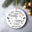 3 x Our First Christmas As Grammy and Grampy Ornament, Couple Christmas Keepsake 2025, New Grammy & Grampy Gifts, Ornament Wedding Gifts for Couple, Pregnancy Announcement Printed on Both Sides