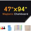 Magnetic Chalkboard Wallpaper Stick and Peel, 47" x 94"Chalk Board Contact Paper with Adhesive on Wall for School, Office, Kitchen Fridge, Drawing