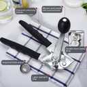 Commercial Can Opener, UHIYEE Hand Crank Can Opener Manual Heavy Duty with Comfortable Extra-long Handles, Oversized Knob, Large Handheld Can Open Easy for Big Cans, Black