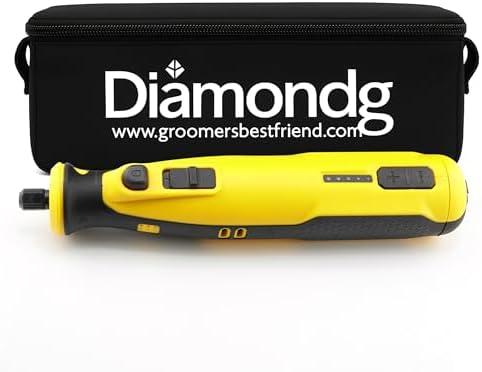 Diamondg Cordless Dog Nail Grinder with Quiet Sound & LED Tip for Large & Small Dogs, 4hrs. Runtime - Electric Dog Nail Trimmer, Heavy Duty Rotary Tool Alternative to Toenail Clippers & Filers