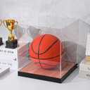 Novabright LED Light Basketball Display Case Clear Acrylic Basketball Box Basketballs Case Display Stand Holder for Autographed Sport Memorabilia, Dust Proof, UV Protection