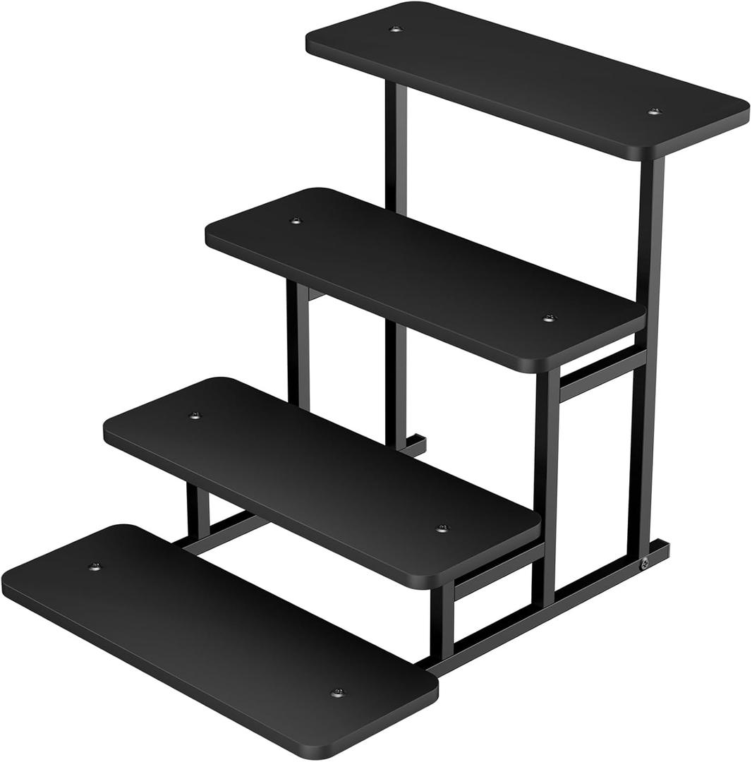 Cupcake Stand for 50 Cupcakes 4 Tiered Tray Stand for Food Cookie Wooden Dessert Display Risers for Party Wedding Buffet Stepped Risers Display Stands for Vendor Farmers Market Display, Black