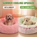 Calming Donut Pet Bed, Pink 23.6in for Cats Small Medium Dogs
