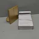 deweisn Floor Mount Tri-Fold Lighted Vanity Mirror with 21 LED Lights, Touch Screen and 3X/2X/1X Magnification, Two Power Supply Modes Make Up Mirror,Travel Mirror (Gold)