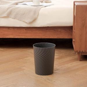 UUJOLY Plastic Small Trash Can Wastebasket, Garbage Container Basket for Bathrooms, Laundry Room, Kitchens, Offices, Kids Rooms, Dorms, Dark Grey, 1.8 Gallon