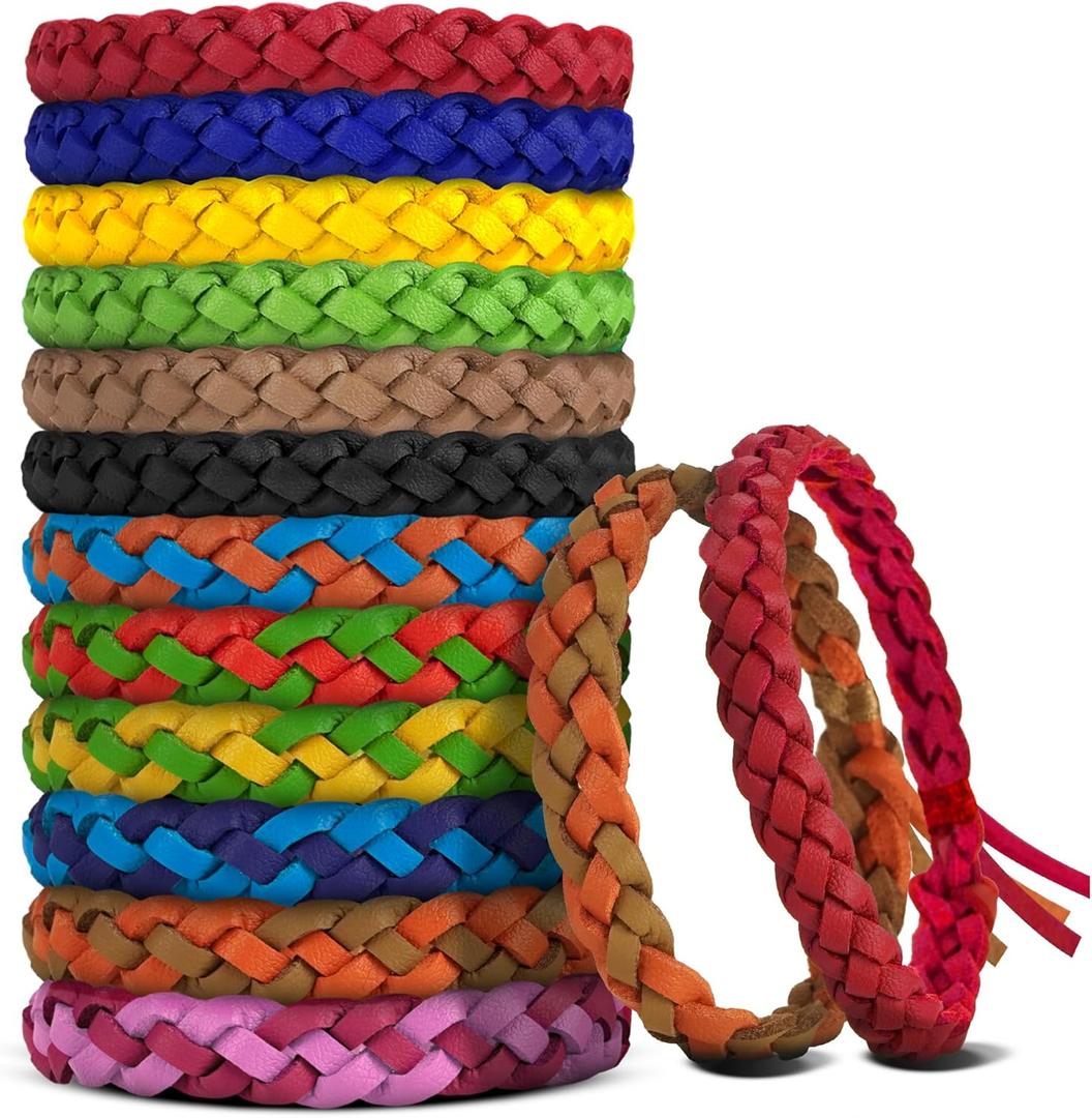 Mosquito Repellent Bracelets, DEET-Free, Individually Wrapped PU Leather Insect & Bug Repellent Wrist Bands (Pack of 24) (1 Count (Pack of 24))
