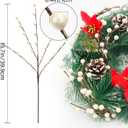 3 x NBGV Winter Decorations 12Pcs Artificial Berry Stems White Berry Picks for Christmas Holiday Flower Arrangements Home Centerpieces DIY Ornaments
