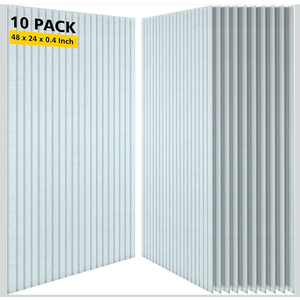 Acoustic Panels,10 Pack Sound Panels Noise Reducing for Walls,47.2"x23.6"x0.35" Soundproof Wall Panels,High-Density Acoustic Wall Panels,Decorative Wall Sound Absorbing Panel,White