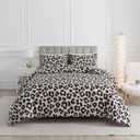 Caressma Safari Leopard Cheetah Print Comforter Set, Queen Size 3 Pieces for All Seasons, Ultra Soft Microfiber, Untamed Wilderness Style Comforter with Pillowshams
