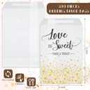 Woanger 300 Pcs Wedding Favor Buffet Bags Bulk 5 x 7 Inch Love Is Sweet Themed Treat Paper Bags White Self Adhesive Wedding Gift Candy Cookie Party Favor Wrap Supplies for Birthday Bridal Baby Shower