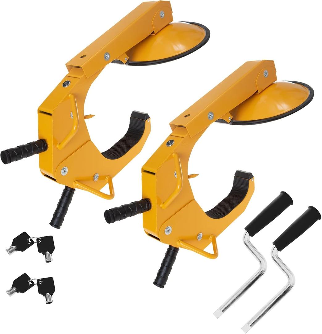 Trailer Wheel Lock 2 Pack Heavy-Duty Adjustable Anti-Theft Trailer Wheel Clamp Locks for Cars, Trucks, SUVs, Camper
