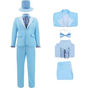 Orange Costume Suits Blue Blazer Tuxedos Halloween Outfits Cosplay Costumes (Blue, XXXL)