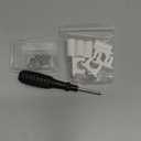 Juexica False Cabinet Front Clip False Drawer Front Clips Sink Tip Out Snap with Screws Screwdrivers for Hardware Replacements(White,4 Pairs)